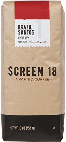 Screen 18 Specialty Grade Premium Brazilian Whole Bean Coffee, Single Origin, Medium Dark Roast, 1 LB