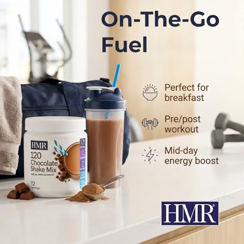 Image of HMR 120 Chocolate Meal Replacement Shake Powder, 12 Servings | Meal Replacement Shake - Rich Chocolate Flavor - 120 Shake Powder - 12g Protein - 12 Servings