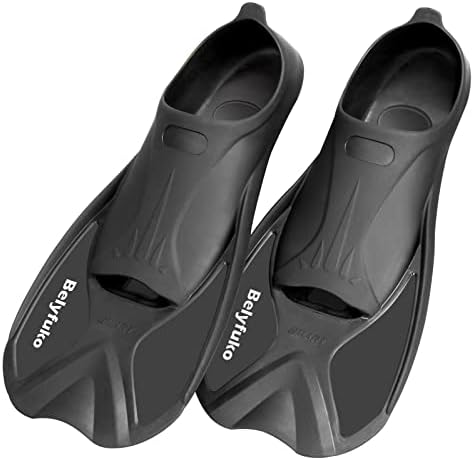 Belyfuko Swim Training Fins Comfortable Silicone Lap Swimming Floating Flippers Short Blade Build Leg Strength