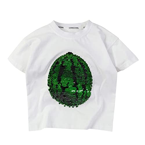 Toddler Girls Short Sleeve T Shirt Kids Summer Casual Magic Changing Flip Sequins Tops Tee Shirts Clothes4