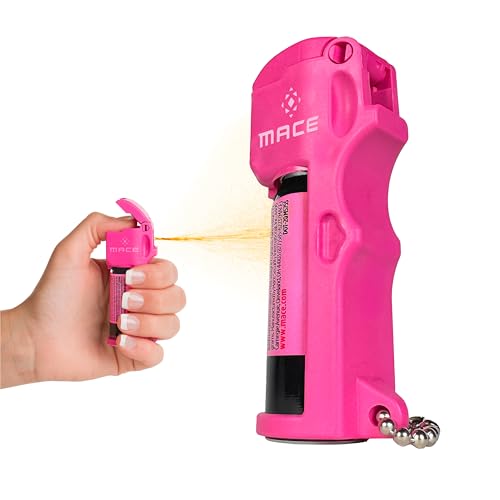 Mace Pepper Spray - Pocket Model, 0.42 oz, 10 Feet Range, Max Police Strength, Long Lasting UV Dye, Flip Top Safety Cap, Self Defense Pepper Spray for Women & Men - Pink