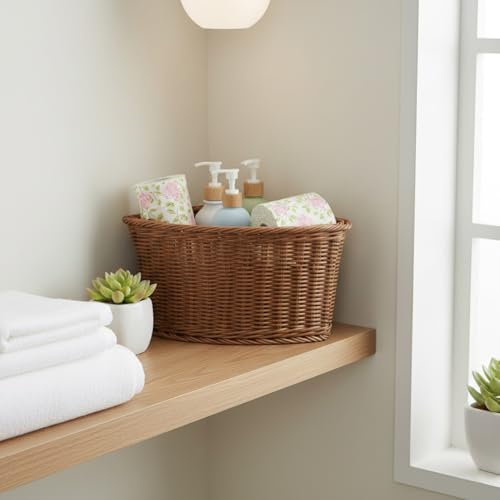 Alipis Triangular Corner Shelf Storage Bin - Wardrobe Organizer Basket For Snacks Clothing Sundries Cosmetics - Bathroom Kitchen Basket Handwoven by Alipis - Image 4