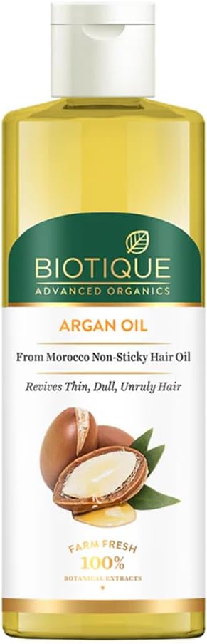 Biotique Argan Oil Hair Mask from Morocco | Enriched with Moroccan Argan Oil | Ideal for Frizz-Free, Stronger & Healthier Hair | Improves Hair Smoothness, Strength & Natural Shine | 175g