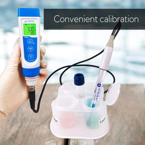 Image of Apera Instruments PH60-SA Handheld pH Meter Tester Kit with LabSen 845 ATC pH Electrode for Lab-Grade pH Measurement in Strong Alkaline or High Salinity Water Solutions