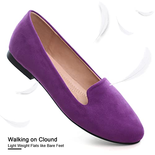 Image of Dear Time Women's Casual Loafers Flats Comfortable Round Toe Dress Shoes Slip On Ballet Flats for Women Work Office Shoes