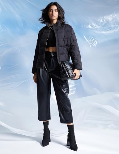 Orolay Women's Cropped Puffer Jacket Quilted Lightweight Oversized Down Coat Zip Up Spring Short Padded Outwear4