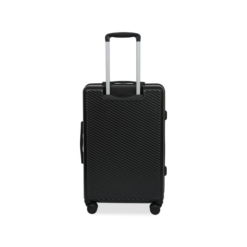 Image of United Colors of Benetton Mid-Size Hard Luggage Glide - Black | PC Check-in Trolley Bag | TSA Lock & 360 Spinner Wheels Suitcase | Telescopic Handle | Water Resistance | 65cm | 72L Capacity