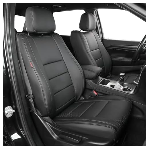EKR Custom Fit Full Set Car Seat Covers for Select Jeep Grand Cherokee (Not for SRT) 2014 2015 2016 2017 2018 2019 2020 2021 - Leatherette (Black)