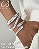 Chunky Bangle Bracelets for Women, Dainty 14k Gold Plated Big Stackable Bangles Set, Trendy Statement Women's Cuff Bracelet Stack Waterproof Chunky Bracelets Jewelry Gifts(steel) #1
