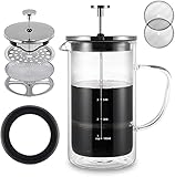 cafetera francesa casa ideas LÍNEA DE ESCALA PRECISA (1000ML 34 OZ): nuestra prensa de café francesa cuenta con una línea de escala precisa que le permite preparar la cantidad justa de café para satisfacer sus necesidades de taza y mostrador. Asegúrese de que no se resbale cuando haga café.