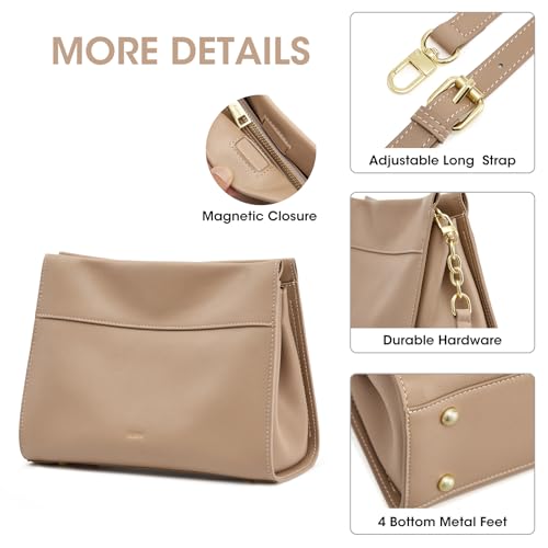 Image of Kattee Leather Purses and Handbags for Women, Small Crossbody Bags for Women, Top Handle Hobo Shoulder Bag with 2 Straps