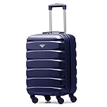 Flight Knight 55x35x25 Cabin Luggage for KML,Carry On Suitcase Approved for 35 Airlines, EasyJet, Maximum Size for Air France - Lightweight Small Durable Cabin Bag, ABS Hard Shell, Hand Luggage
