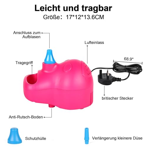Elektrische Luftballonpumpe Beautyovo mit Kabel für einfache Anwendung