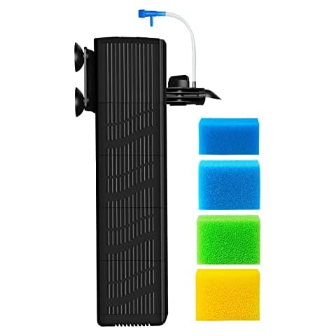 Weipro Aquarium Fish Tank Filter,Submersible Fish Tank Filter with Pump, Power Filter for Fish Tanks, Aquariums, Ponds. with 3 Stage Filter Media and Strong Suction Cups (80-150gallon&Height 15inch) Cover