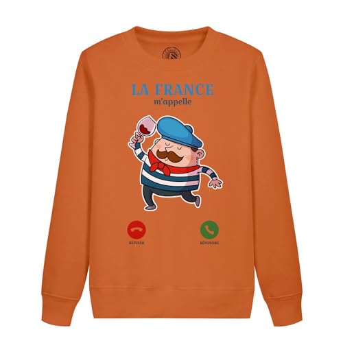 Sweatshirt enfant humour France avec béret et vin pour look cliché rigolo