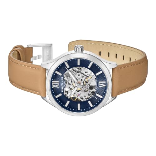 Image of Kenneth Cole Automatic Blue Round Dial Men's Watch | Genuine Leather Strap Material | Watches for Men Analog - KCWGX0103801MNW