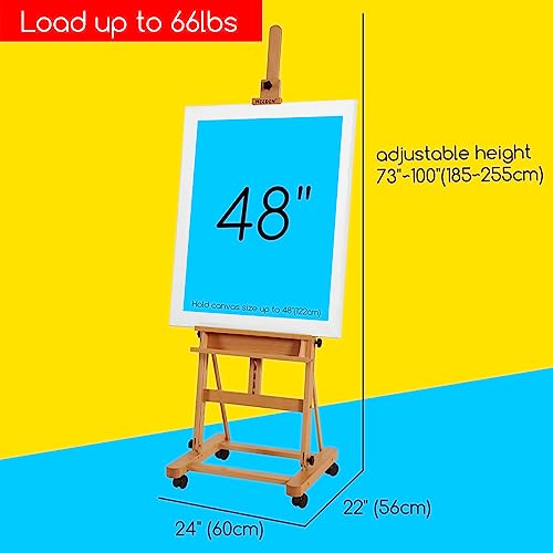 Image of MEEDEN Studio Wood H-Frame Easel: Art Easel with Storage for Artist