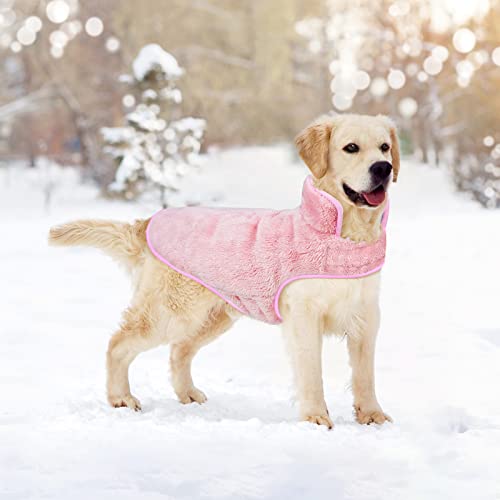 Malier Dog Winter Coat, Reversible Fleece Dog Cold Weather Coats, Windproof Warm Snow Puppy Jacket Vest Pet Clothes for Small Medium Large Dogs (Pink, Medium) - Image 7