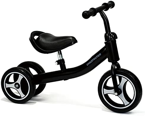 CHESTNUTER Baby Balance Bike, Toy Gift for 1 2 3 Year Old, Sturdy Toddler Balance Bicycle, Best Birthday Gift for 12-36 Months Boy Girl, Indoor Outdoor Kids Riding Toys with 3 Wheels(Black)