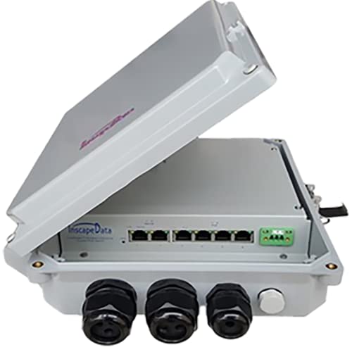 Inscape Data Outdoor IP68 Contractor-Grade PoE Switch, LPS840AF-T1P, 6-Port Gigabit, 2X RJ45 Uplink, IEEE 802.3af/at, 62W PoE, Plug & Play