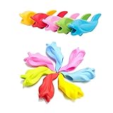 Bestgle Kids Pencil Grip Silicone Pen Training Grip Holder Posture Correction Writing Tool, Assorted Colors Fish Style Ergonomic Handwriting Aid for Children, Righties (30 Pcs)