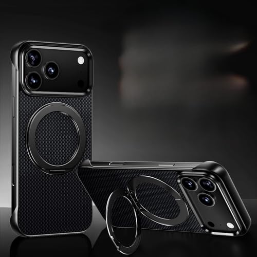 Coque magnétique iPhone 17 Pro en carbone noir pour actif urbain