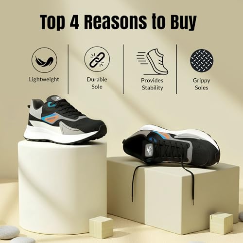 Image of BRUTON Retro Classics-620 Men's Running Shoes | Lightweight Sports Shoes for Men | Comfortable Walking Jogging Gym Shoes | Breathable Lace-Up Training Footwear