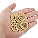 6pcs I Ching Coins, 1.1 Inch Brass Chinese Feng Shui Fortune Lucky Coin for Divination Decor Bring Good Luck Wealth Success Health
