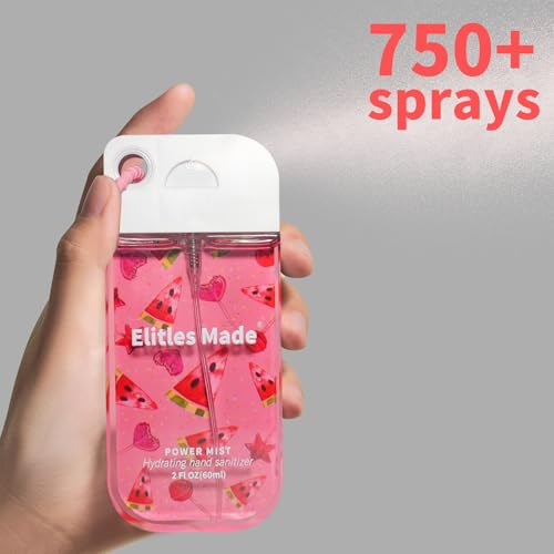 Elitles Made Hand Sanitizer Spray, 60ML Spray Hand Sanitizer Travel Size With Cute Keychain,Scented Pocket Power Mist Hydrating Women Teen Girl Gifts, 2FL.OZ (Watermelon) — view 4