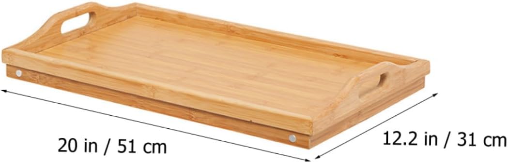 Cabilock Portable Foldable Bed Table Handle Multi-Function Serving Tray for Indoor Use Lightweight and Sturdy Design for Laptop Writing and Meals Bed Sofa