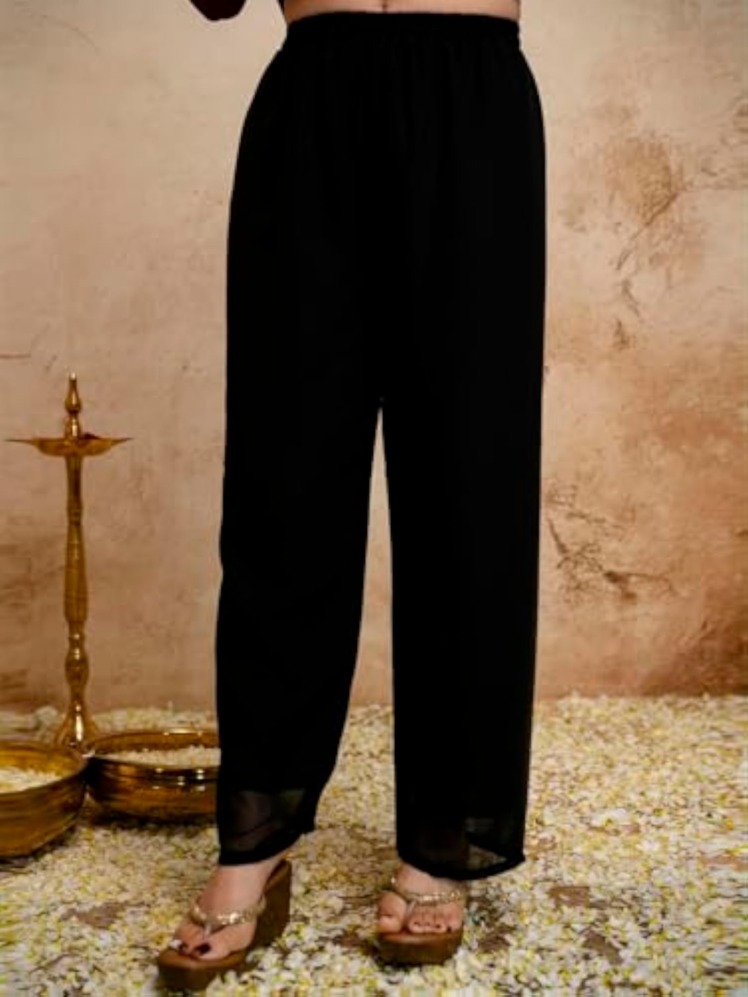 Women's Embroidered Georgette Kurta Pant Dupatta Set, A-Line