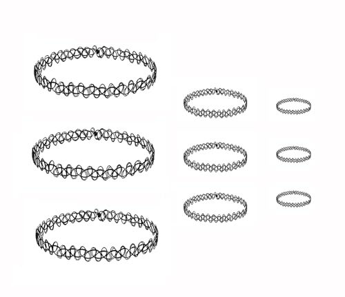 Buer Homie black choker necklaces for women, 90s choker necklace for girls, 90s accessories for women, 9pcs for Women Girl