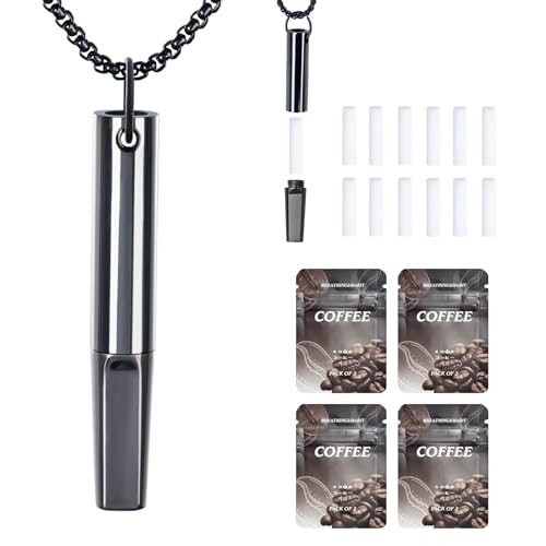 Quit Smoking Breathing Necklace for Adults, Black Flavored Air Inhaler Quit Smoking, Breathe Free Necklaces with Flavors Swaps for Anxiety Quit Vapingtools for Men Women Product