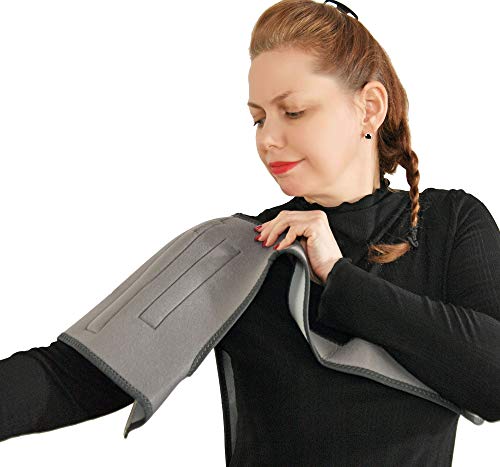 Home-X Magnetic Therapy Compression Sleeve For Shoulder Support, Stretchy Neoprene Shoulder Brace With 21 Powerful Magnets, 25 ½" L X 18 ½" W, Gray #TOP2