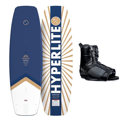 Hyperlite Murray Wakeboard with Open-Toe Adjustable Team Bindings - 139 cm Wake Board Package for Intermediate to Advanced Riders - Boot Size 7-10.5