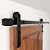 WINSOON 5/6/8/10/12/13/15/16FT Black Straight Design Sliding Roller Barn Single Wood Door Hardware Closet Track Kit Set (6.6FT Single Door Kit)