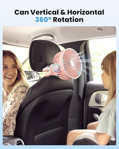 Portable Pram Fan, 5200 mAh Rechargeable Personal Fan, with 360° Rotate Flexible Tripod and TYPE-C Port 3 Speed Small Mini USB Clip-on Fans Can Handheld and Desk for Stroller Car Seat Crib Outdoor - 2