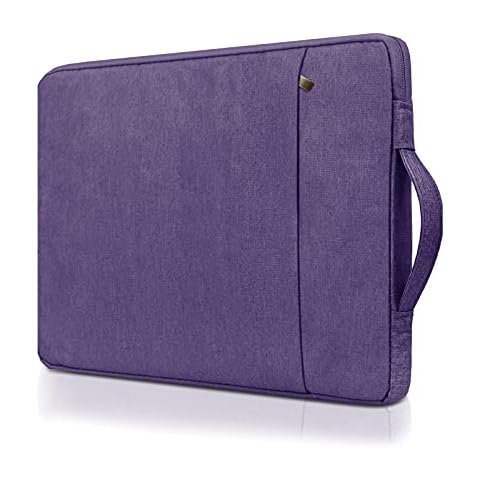 RAINYEAR Laptop Sleeve Case Compatible with 11 Inch MacBook Air 11.6" Chromebook Notebook Tablet Surface,Handbag with Handle Strap Front Pocket Briefcase Polyester Waterproof Computer Bag,Purple Cover