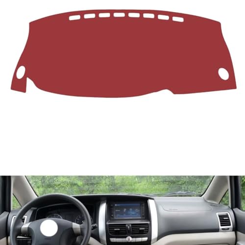 Leather Dash Board Cover mat Compatible with Nissan Succe 2010-2014，Anti-Slip,Sun Protection Dashboard Cover-red