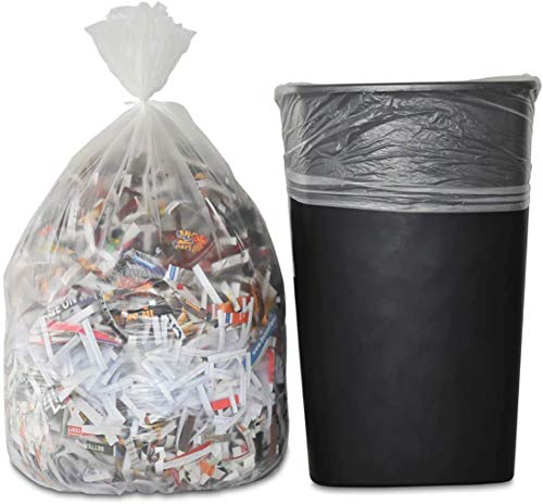 7-10 Gallon Clear Garbage Bags (110 Bags) Medium Kitchen Trash Bags Large Paper Shredder Wastebasket Can Liners For Home And Office Bins, 110 Count (Fits 7 Gallon, 8 Gallon, 9 Gallon And 10 Gallon Bins) #TOP3
