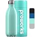 Produktbild Proworks Edelstahl Trinkflasche | 24 Std. Kalt und 12 Std. Heiß - Premium Vakuum Wasserflasche - Perfekte Isolierflasche für Sport, Laufen, Fahrrad, Yoga, Wandern und Camping - 1.5 Liter - Grün