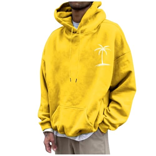 Sweat à capuche homme jaune pour vos soirées d'été en bord de mer