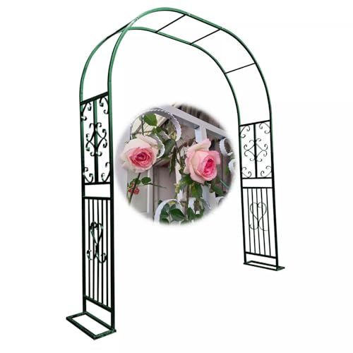 Arco de metal verde oscuro de 220 cm robusto y fácil de montar para patio