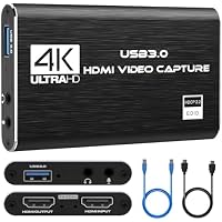Capturadora Audio y Video USB 3.0, Tarjeta de Captura 4K HDMI