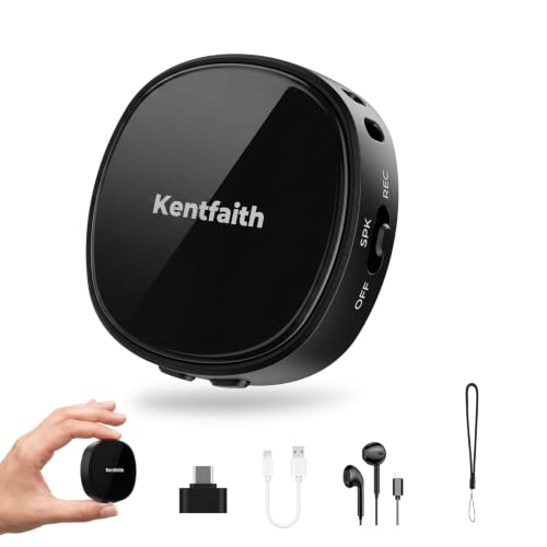 Kentfaith Dictaphone Enregistreur Vocal 64 Go Magnétique Activation Vocale