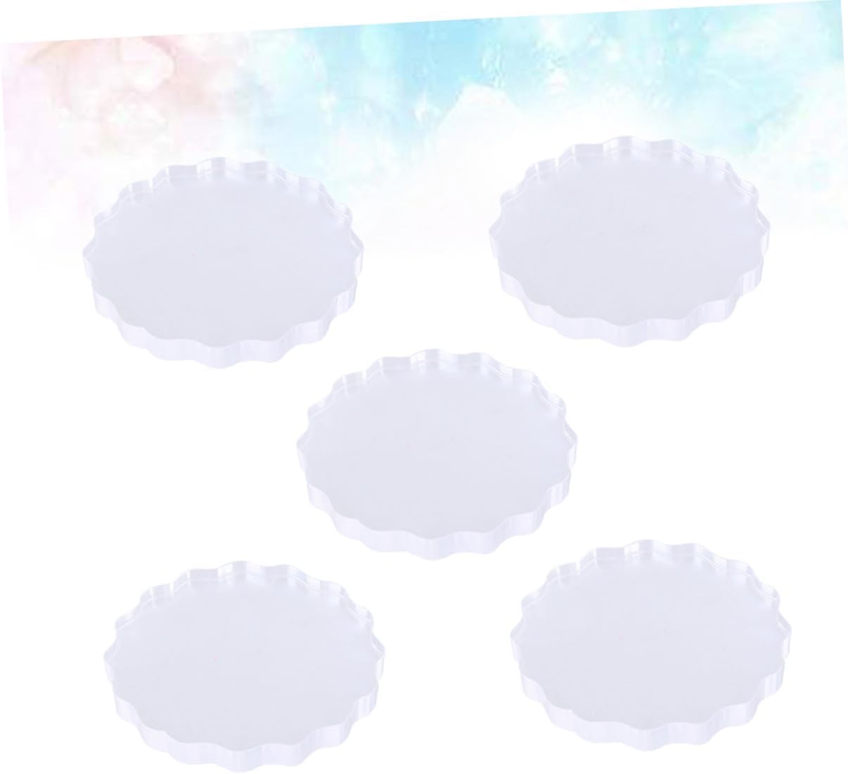 Zerodeko 5pcs Acrylic TPR Seal Plate Set 10x10cm Stamping Block for Home and Shop Crafting