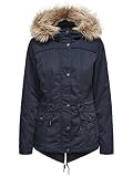 ONLY Damen Jacke Kate Kurzer Leinen-Parka, Blau (Blue Graphite), 38 (Herstellergröße: M)