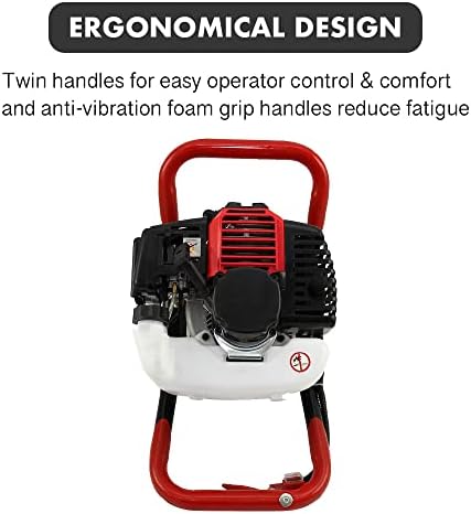 Petrol Earth Auger Drill Fence Post Hole Borer Digger 52cc 3HP 3 Bits 9000 RPM for Gardening Planting - EA520