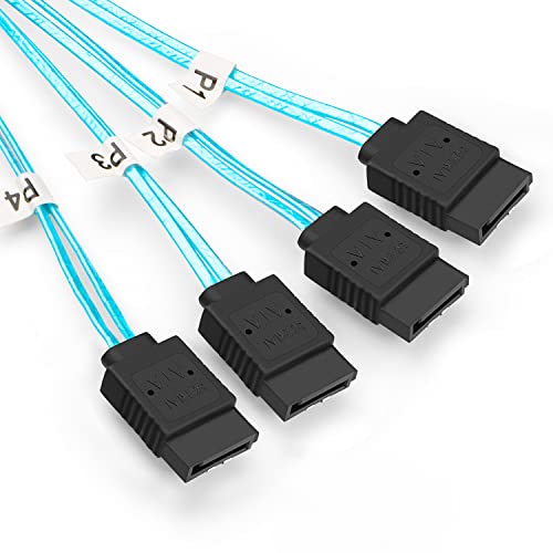 image for CableCreation Mini SAS 26Pin (SFF-8088) Male to 4 SATA 7Pin Female Cab