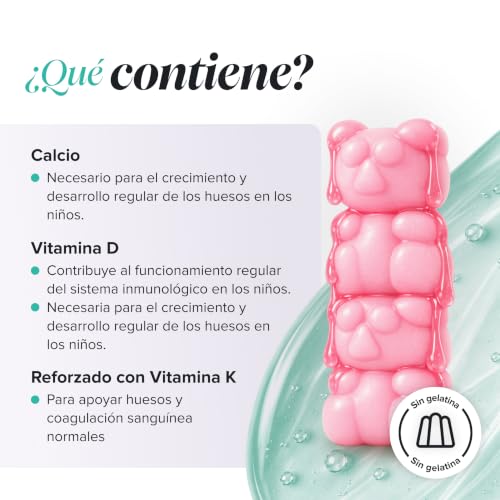 Miniatura 3 de Gominolas De Calcio Con Vitamina D3 Y K2 Para Niños 160 Mg De Calcio, 400 Ui De Vitamina D3 Y 30 G De Vitamina K2 Por Ración Para Huesos Y Dientes Fuertes Sin Gluten 30 Gominolas Novomins